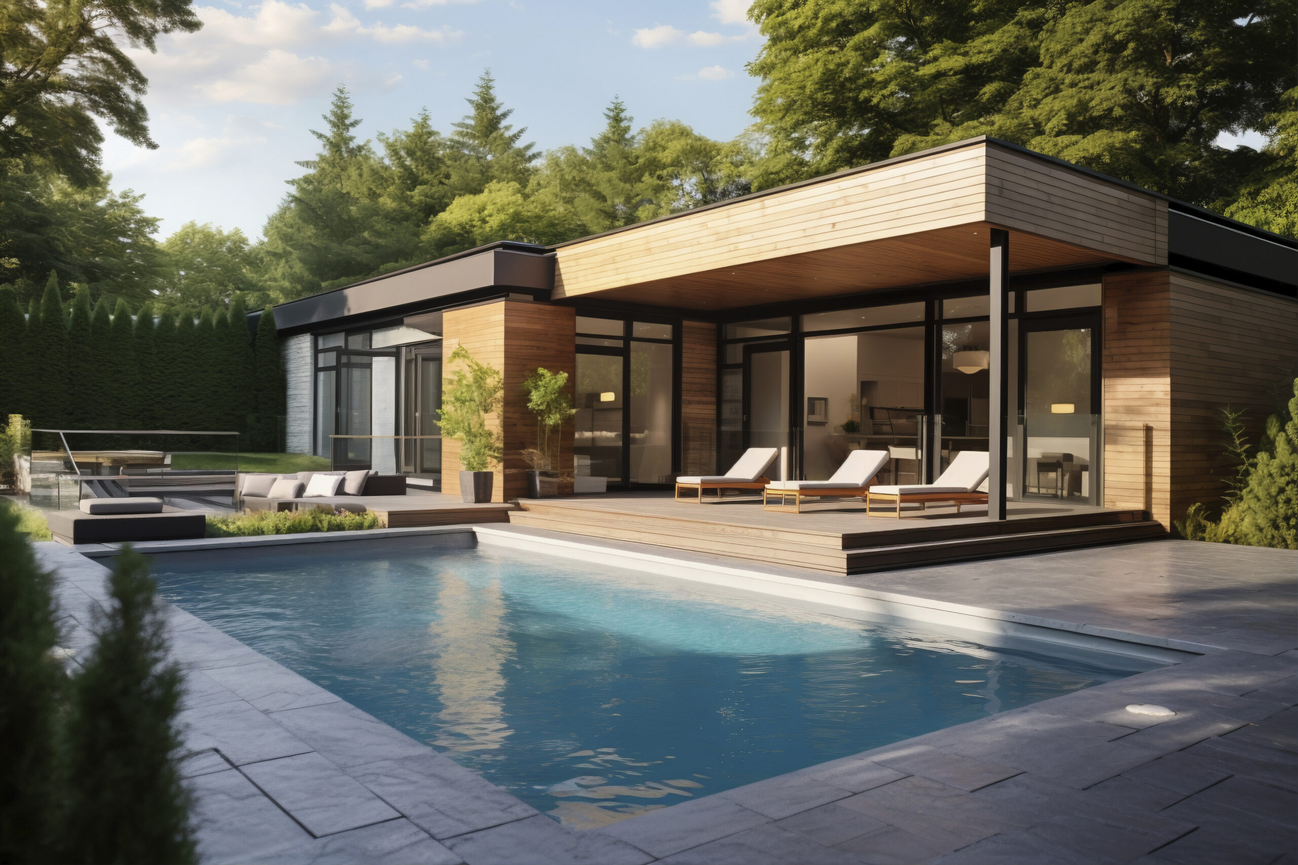 Modelo De Casa En 3d Con Arquitectura Moderna